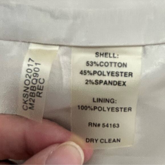 Calvin Klein Sheath Midi Dress Beige White Ombre Shadow Pattern Size 10 - Picture 12 of 13